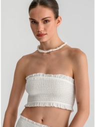 strapless κροπ τοπ με σφηκοφωλιά (sugar)