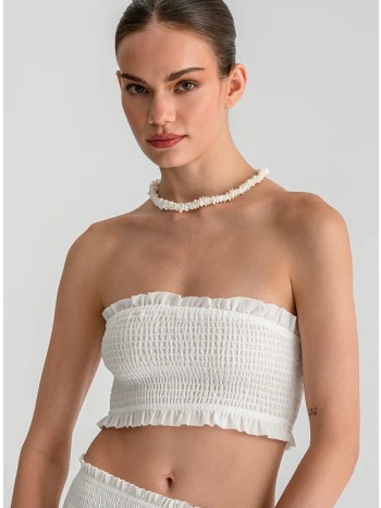 strapless κροπ τοπ με σφηκοφωλιά (sugar)