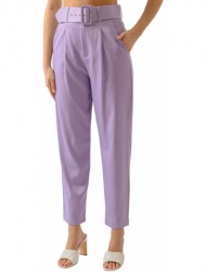 straight leg παντελόνι με ασορτί ζώνη (lilac)