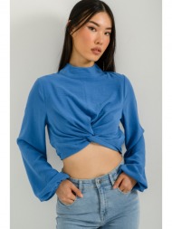 κροπ τοπ με χιαστί λεπτομέρεια (m.blue)