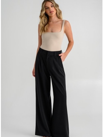 wide leg παντελόνι με πιέτες (black)