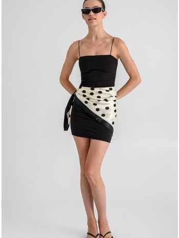 μίνι εφαρμοστό λύκρα φόρεμα με τιράντες (black)