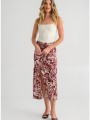 midi φούστα με zebra print και σκίσιμο (multi)