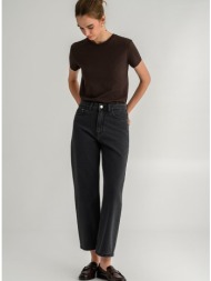 basic t-shirt με στρογγυλή λαιμόκοψη (brown)