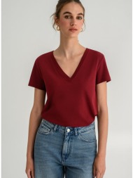 basic t-shirt με v ...