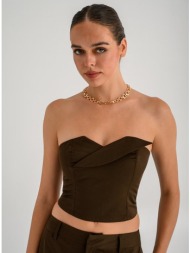 strapless κροπ μπούστο (brown)