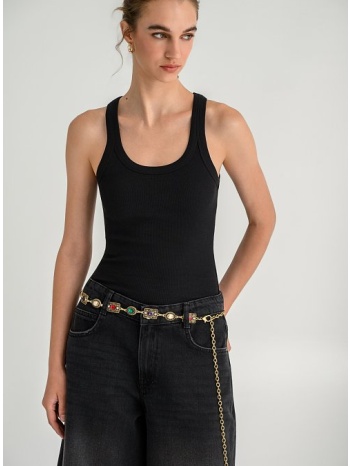 basic αμάνικο ριπ τοπ (black)