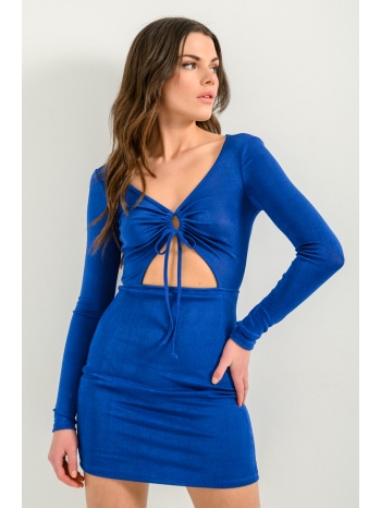 μίνι φόρεμα με cut out λεπτομέρεια (blue)