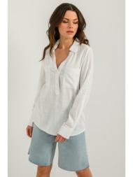 λινή μπλούζα με κουμπιά (white)