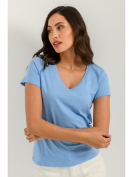 basic t-shirt με v ντεκολτέ (light blue)