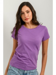 basic t-shirt με στρογγυλή λαιμόκοψη (lilac)