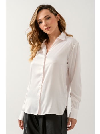 πουκάμισο τύπου σατέν (off white)