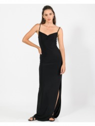 maxi φόρεμα με άνοιγμα (black)
