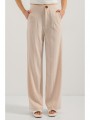 wide leg παντελόνα με πιέτες (sand)