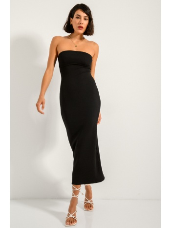 maxi strapless ριπ φόρεμα (black) σε προσφορά