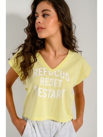 t-shirt με τύπωμα (l.yellow)
