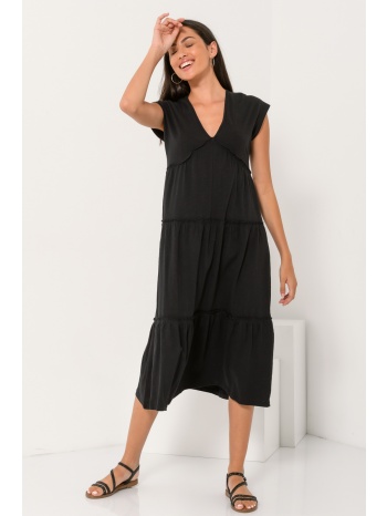 mid-maxi φόρεμα σε άλφα γραμμή (black) σε προσφορά