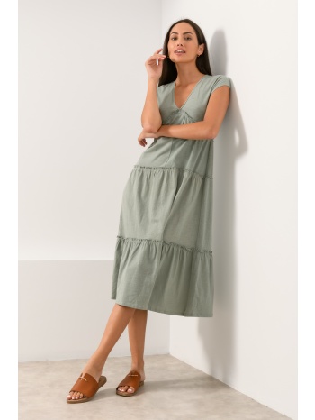 mid-maxi φόρεμα σε άλφα γραμμή (light khaki) σε προσφορά