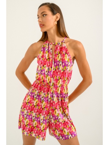 κοντή πλισέ ολόσωμη φόρμα με φλοράλ print (multi) σε προσφορά