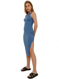 midi halter φόρεμα με άνοιγμα (m.blue)