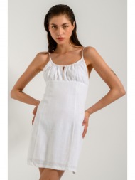μίνι λινό φόρεμα με άνοιγμα στην πλάτη (white)
