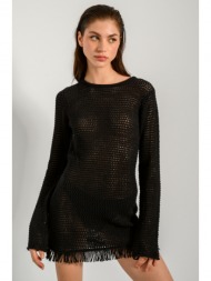 μίνι πλεκτό κροσέ φόρεμα (black)