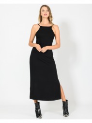 μάξι φόρεμα με σκίσιμο στο πλάι (black)