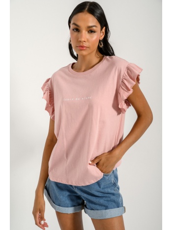t-shirt με τύπωμα (dusty pink)