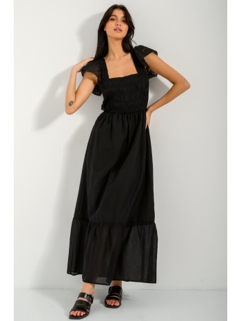 maxi φόρεμα με ανοιχτή πλάτη (black)
