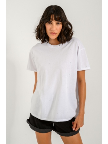 t-shirt με strass (white)