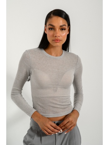 ριπ τοπ με ημιδιαφάνεια (grey) σε προσφορά