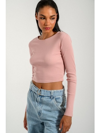 ριπ κροπ τοπ (dusty pink) σε προσφορά