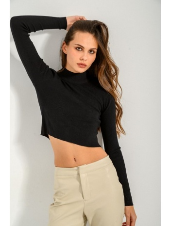 ριπ κροπ πλεκτό με ψηλό γιακά (black) σε προσφορά