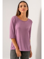 basic μπλούζα με 3/4 μανίκια (lilac)