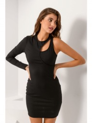 μίνι ριπ φόρεμα με cut out λεπτομέρειες (black)
