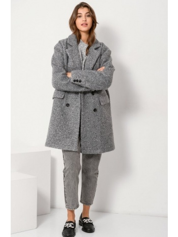 oversized μπουκλέ παλτό (grey melange) σε προσφορά