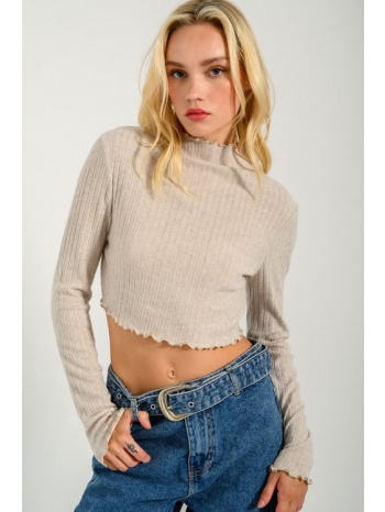 ριπ κροπ τοπ με βολάν (sand) σε προσφορά