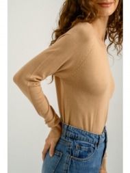 basic πλεκτό με στρογγυλή λαιμόκοψη (beige)