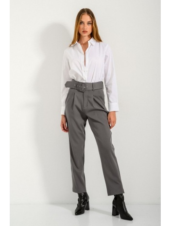 straight leg παντελόνι με ασορτί ζώνη (grey) σε προσφορά