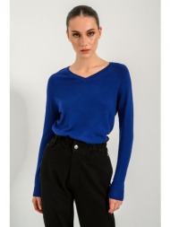 basic πλεκτό με v ντεκολτέ (navy)