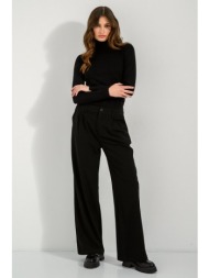 wide leg παντελόνα με πιέτες (black)