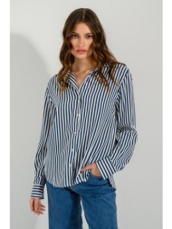 ριγέ πουκάμισο με απαλή υφή (blue/offwht)