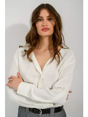 πουκάμισο με απαλή υφή (off white)