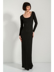 maxi ριπ φόρεμα με άνοιγμα (black)