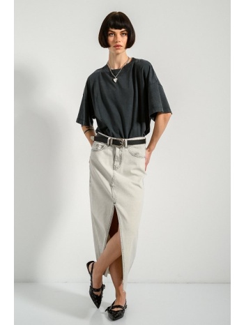 maxi ντένιμ φούστα με άνοιγμα (light grey) σε προσφορά