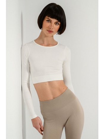 ριπ κροπ τοπ χωρίς ραφές (off white) σε προσφορά