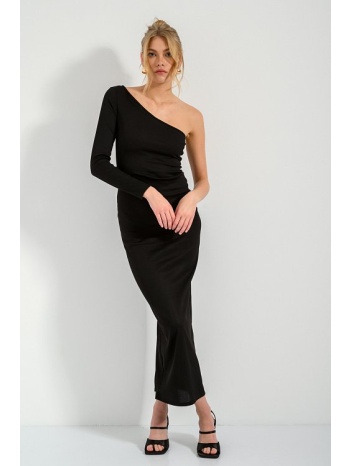 maxi ριπ φόρεμα με έναν ώμο (black) σε προσφορά