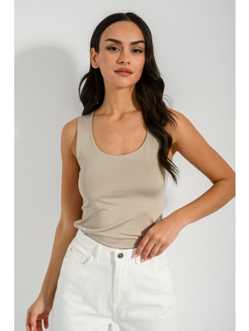 λύκρα τοπ με φαρδιές τιράντες (l.beige)
