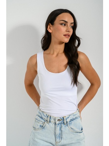 λύκρα τοπ με φαρδιές τιράντες (white)