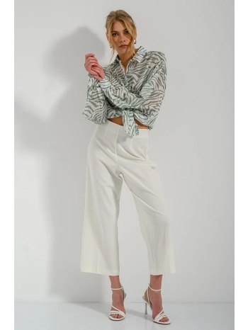 παντελόνι κιλότ με πιέτες (white)